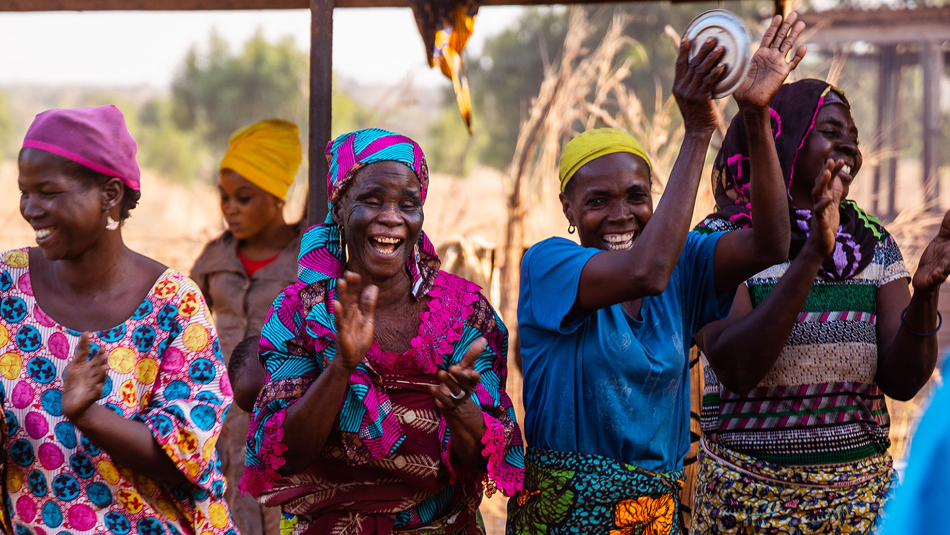 Four laughing women.